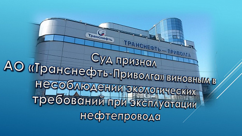 Суд признал АО «Транснефть-Приволга» виновным в несоблюдении экологических требований при эксплуатации нефтепровода